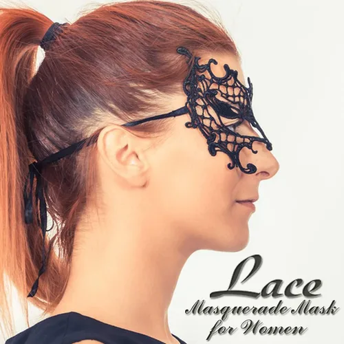 Vista 5 de Máscara de mascarada para mujer, máscara de encaje para Halloween, carnaval, Mardi Gras, disfraz de fiesta