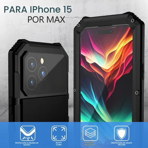 Vista 3 de Lunivop Compatible con iPhone 15 Pro Max Funda Protección Resistente a Prueba de Polvo Protector de Pantalla Integrado Soporte Resistente 360 Cuerpo