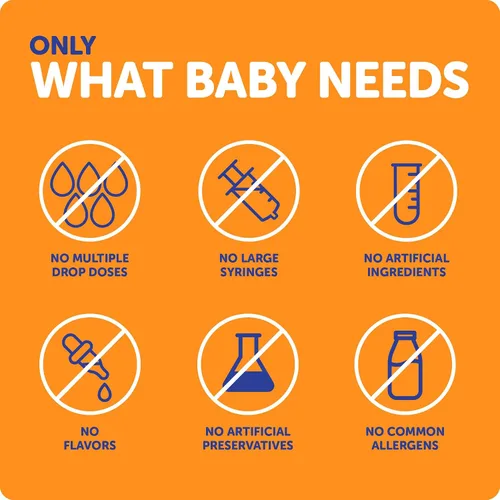 Vista 7 de Ddrops® Vitaminas líquidas orgánicas para bebés A&D gotas para bebés, 60 gotas. Apoya la salud ocular de los bebés, el desarrollo óseo y la función