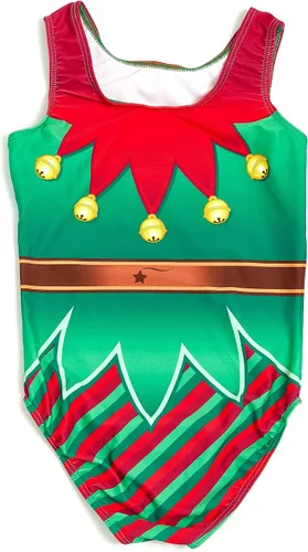 Vista 3 de Destira Leotardos de gimnasia de Navidad para niñas, mallas súper suaves con coletero a juego, baile, animación, yoga y más