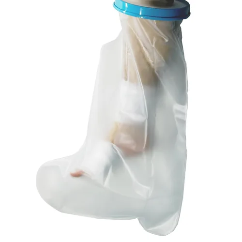 Vista 9 de Cubierta impermeable para pies adultos: uso de yeso/herida, cobertura completa, ducha/impermeable, reutilizable, ligera, ergonómica acompañada