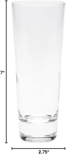 Vista 4 de Restaurantware -Moda Nude - Vasos de cristal Collins de 12 onzas, juego de 6 vasos altos aptos para lavavajillas, base pesada, borde cortado
