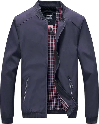 Vista 10 de Lentta - Chaqueta Bomber de Ajuste Delgado y Ligera de Softshell para Hombre, Chaquetas de Otoño para Hombre