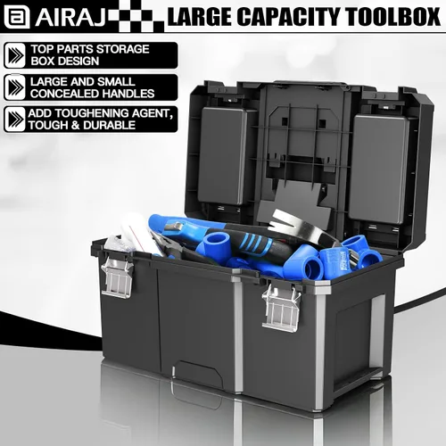 Vista 8 de AIRAJ - Caja de herramientas con ruedas, caja de herramientas apilable