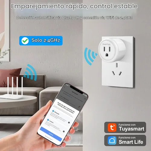 Vista 2 de DeeprClean Mini enchufes inteligentes compatibles con Alexa App Controlado Wifi Socket Compatible with Google Assistant with Timer & Schedule