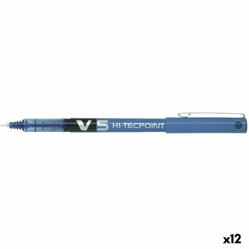 Vista 2 de Boligrafo de tinta líquida Pilot V-5 Azul 0,5 mm 0,3 mm (12 Unidades)