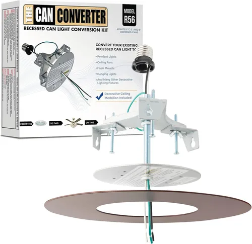 Vista 11 de The Can Converter R56 - Kit de conversión de luz empotrada para lata con medallón de techo plano de 7 pulgadas, mejoras para el hogar para latas