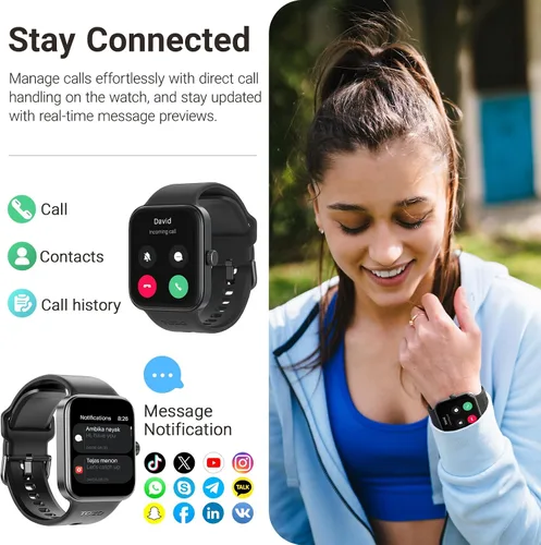Vista 3 de TOZO AMOLED S4 AcuFit One - Reloj inteligente de 1.78 pulgadas, pantalla ultra clara para hombres y mujeres, monitor de actividad física