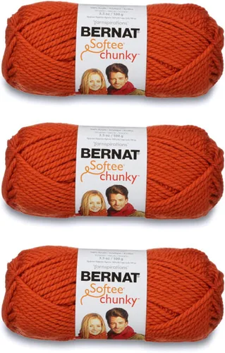 Vista 22 de Ovillo sólido Bernat Softee Chunky, Acrílico, Rojo Berry, Paquete de 1