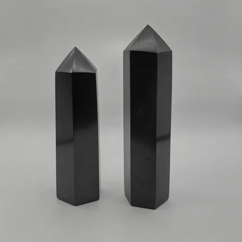 Vista 3 de Torre de turmalina negra con 6 facetas de cristal curativo Varita de 0.5 a 1 libras para meditación, colección Reiki, decoración del hogar