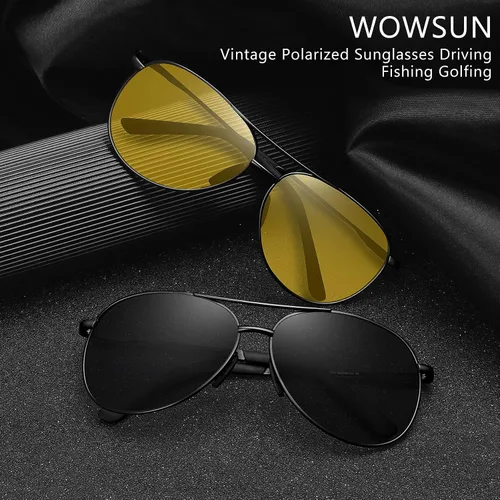 Vista 5 de WOWSUN Polarized Aviator Sunglasses for Men