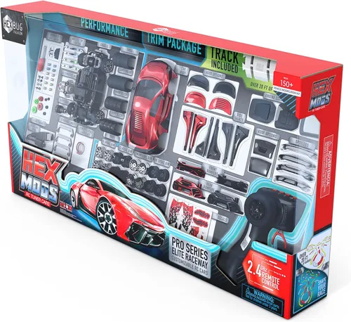 Vista 8 de HEXBUG HEXMODS Pro Series Elite Raceway, auto recargable a control remoto, kits de modelo de coche para niños y adultos, juguetes STEM para niños a