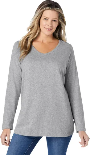 Vista 25 de Camiseta manga larga de talla grande para mujer Woman Within Negro