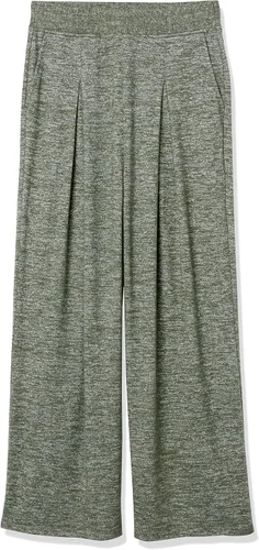 Vista 8 de Daily Ritual Pantalón de pierna ancha plisado de punto acogedor para mujer