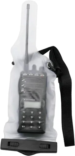 Vista 2 de Dos vías Radio impermeable impermeable bolsa para Motorola Kenwood Midland Walkie Talkie (blanco)