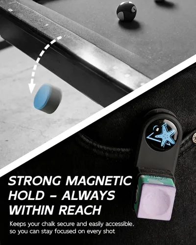 Vista 3 de CRICAL Pool Cue Chalk Holder Magnetic Pool Chalk Holder Portable Billiard Holder Round