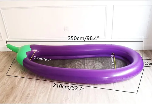 Vista 5 de Flotador inflable para piscina, flotador de tumbona de piscina para adultos, flotador de piscina inferior de malla de berenjena, silla flotante