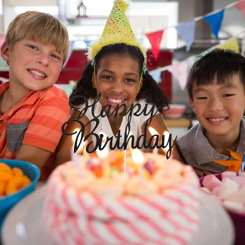 Vista 6 de Decoración para tartas de feliz cumpleaños, decoración de fiesta de cumpleaños para niños o adultos, purpurina negra