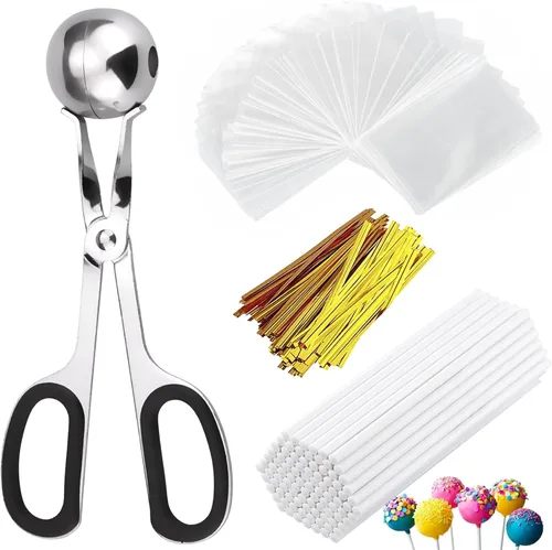 Vista 7 de Kit para hacer pasteles – Incluye 100 palitos, 100 bolsas, molde, herramientas para pasteles y paletas