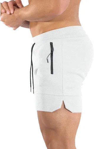 Vista 2 de BUXKR Pantalones cortos de entrenamiento para hombre, 5 pulgadas, de secado rápido, pantalones cortos de gimnasio para hombre, pantalones cortos
