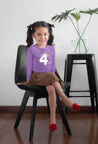 Vista 23 de Camisetas de unicornio para 4º cumpleaños para niñas pequeñas, camiseta de 4 años y cuarto