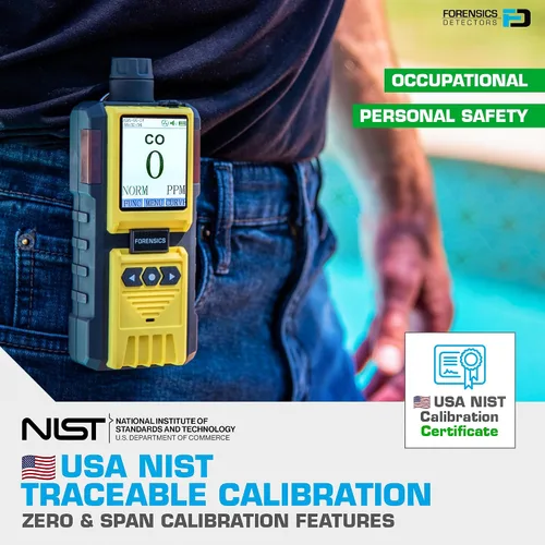 Vista 3 de Detector de monóxido de carbono para inspectores de Forensics Calibración rastreable NIST de EE. UU. Registro de datos de computadora Bomba