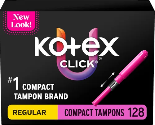 Vista 19 de Tampones U by Kotex Click Compact, absorción regular, sin perfume, 45 unidades (Paquete de 2)