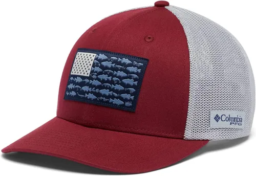 Vista 15 de Columbia Gorra unisex de malla con bandera de pez PFG para adultos, corona baja