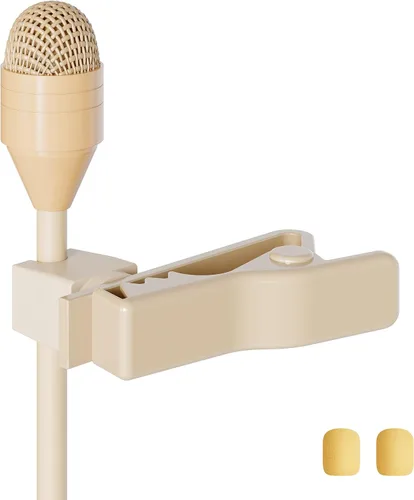 Vista 3 de J K Micrófono de condensador de solapa Lavalier Pro Beige MIC-J 050 compatible con transmisor inalámbrico Sennheiser