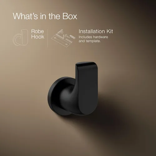 Vista 9 de Kohler 97499-BL Avid - Gancho para bata, color negro mate