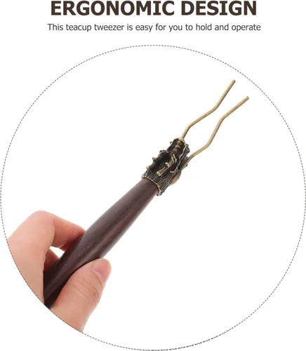 Vista 7 de Wakauto Clip de tapa para tetera, aislamiento térmico, cubierta para tetera, tenedor con mango de madera, soporte de tapa para tetera japonesa
