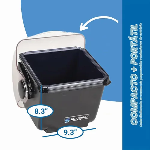 Vista 2 de San Jamar Soporte para condimentos de mini cúpula refrigerable con tapa de cúpula para cocina, bar y restaurantes, plástico, 1 cuarto de galón