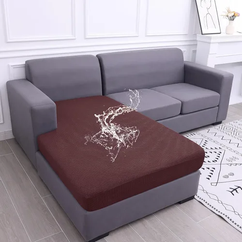 Vista 46 de Fundas impermeables para sofá seccional, fundas de cojín antideslizantes para sofá Ajuste seccional en forma de L, tela jacquard elástica, parte