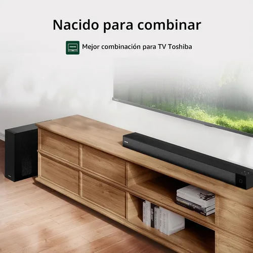 Vista 7 de Toshiba Barra de sonido C210WR 2.1 CH con subwoofer inalámbrico, Dolby Audio, DTS Virtual:X, Easy Control, 6 modos de ecualización, Bluetooth 5.4