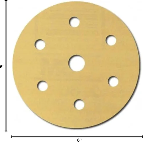 Vista 7 de 3M 182 Hookit - 236U Oro 6 pulgadas, P1C, disco de película antipolvo., 6, Dorado