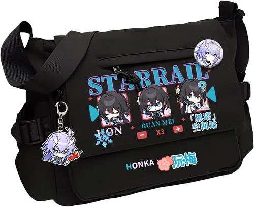 Vista 13 de Game Handbag Crossbody Bag, Cute Single Shoulder Bag, Adult 3D Print Anime Backpack Black-1
