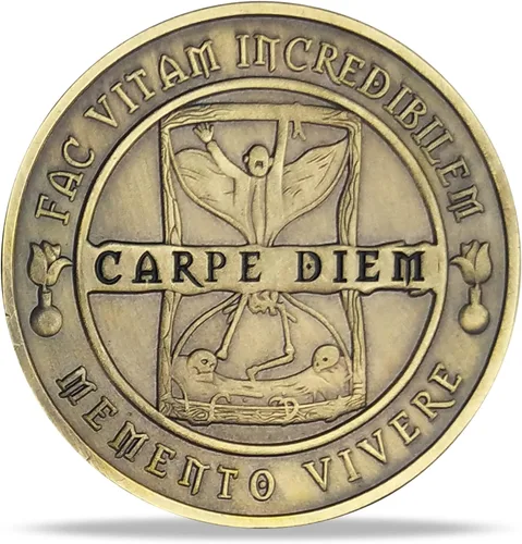 Vista 2 de Imasoner Memento Mori Coin Stoic Coin EDC Challenge Coin Stoicism Regalos para recordatorio