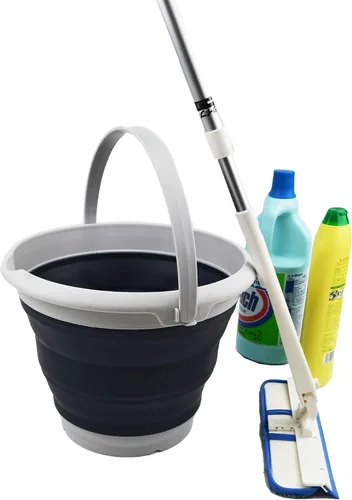 Vista 7 de SAMMART Cubo de plástico plegable de 8,5 L (2,2 galones) - Tina redonda plegable - Cubo de agua portátil para pesca - Maceta al aire libre que Azul