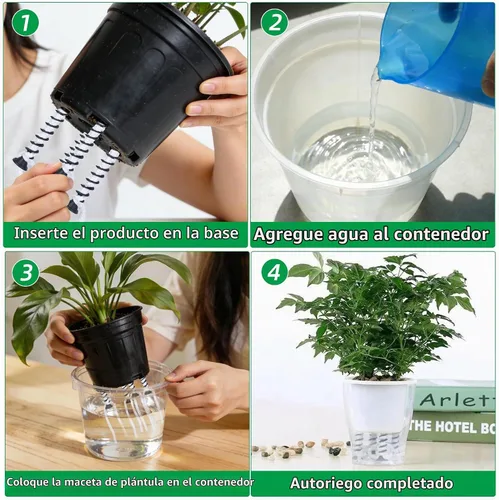 Vista 3 de Paquete de 12 picos de riego automático con absorción para plantas