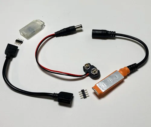 Vista 2 de Kit de prisma de 4 facetas con luces de llama, luces LED ámbar naranja y rojo, funciona con pilas, paquete de 2 para efectos especiales, iluminación