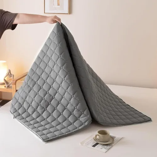 Vista 4 de Funda de colchón de tamaño matrimonial con cremallera, a prueba de polvo, transpirable y lavable, personalizable (gris, 39.4 x 78.7 x 3.9 in)