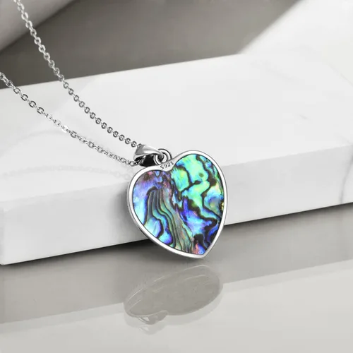 Vista 119 de ONEFINITY Collar de plata de ley 925 con diseño de árbol de la vida con colgante de nudo celta de concha de abulón para mujer