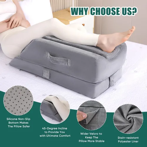 Vista 4 de Almohada de elevación de piernas Almohada de elevación de piernas de cuña para después de la cirugía Circulación sanguínea Tobillo Pie Hinchazón