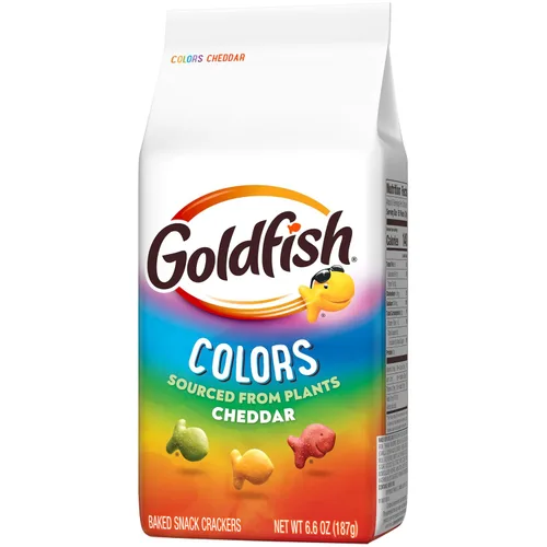Vista 8 de Goldfish Colors Galletas de Queso Cheddar, Galletas de Aperitivo Horneadas, Bolsa de 6.6 oz (Paquete de 2)