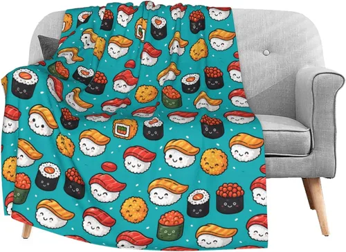 Vista 8 de Dujiea Manta de franela colorida con diseño de cachorros de perro carlino divertido de 40 x 50 pulgadas, manta súper suave y ligera para sofá