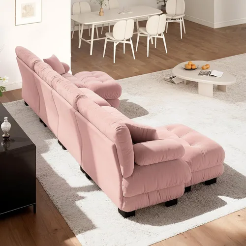 Vista 70 de Sofá Seccional Modular Extragrande de 93.7 pulgadas, Sofá de Dos Plazas Cloud Couch con Almohadas y Cojín Extra Grueso para Sala de Estar, Cine