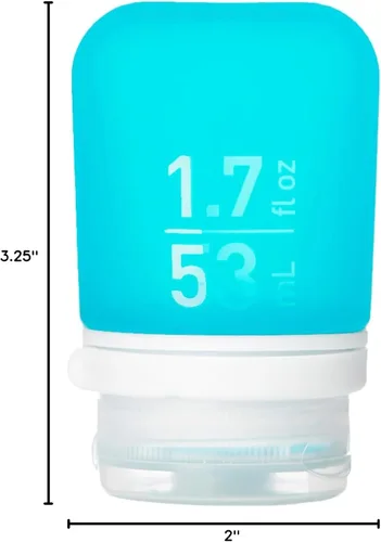 Vista 7 de Humangear GoToob, pequeño padre, Agua (Aqua)), HG3161 Refillable & Leak-Proof Silicone Travel Size Bottles with Locking Cap for Toiletries