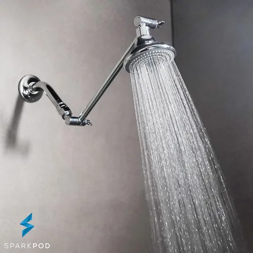 Vista 8 de SparkPod - Extensión de brazo de ducha ajustable de latón macizo, con conexión universal para todos los cabezales de ducha Fácil de instalar