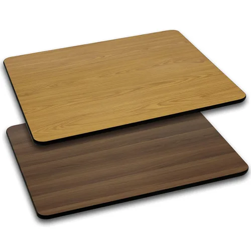 Vista 3 de EMMA + OLIVER Mesa rectangular laminada reversible negro/caoba de 30 x 48 pulgadas