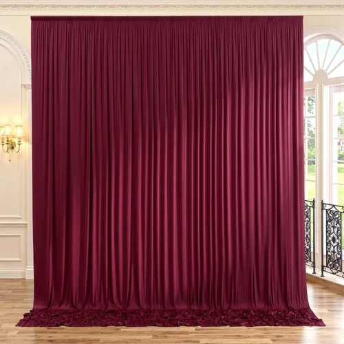 Vista 122 de Cortinas de fondo negras negras sin arrugas para fiestas, cortinas de tela gruesa para telón de fondo de fotos para cumpleaños, bodas, baby shower